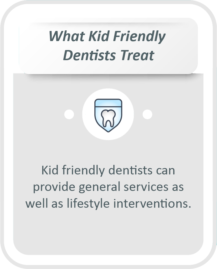 Teen friendly dentist infographic: Teen friendly dentists can provide general services as well as lifestyle interventions.